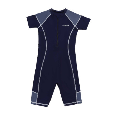 七色王国2021新款男童泳衣5分平角泳裤防晒速干专业训练中大童青少年泳装