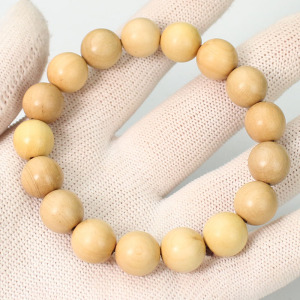 黄杨木新中式文玩手串素珠12mm单圈情侣手链佛珠手捻念珠男女饰品送女朋友老婆情人节七夕生日礼物 圆满款直径12MM17颗