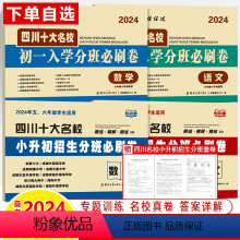 [2册]小升初招生分班bi刷卷.语文+数学 [正版]2024四川十大名校小升初分班必刷卷语文数学英语初一入学招生真题集锦