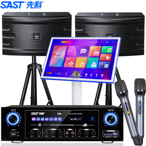 先科(SAST)A10V KTV点歌机家用音响套装家庭影院组合 舞台会议卡拉OK唱歌全套设备舞台演出专业音箱