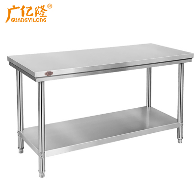 广亿隆定制厨房不锈钢配菜桌双层工作台