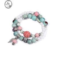 JiMi旧青画!国风文玩陶瓷珠手串女新中式高级感复古原创小众精致手链