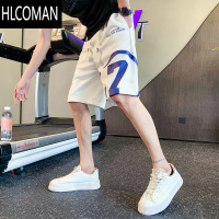 HLCOMAN潮牌2024夏天短裤男新款宽松百搭韩版夏季白色休闲五分运动裤子男