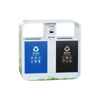 翌嘉 YJ4070419不锈钢分类垃圾箱公共场合环卫果皮箱户外垃圾桶 镀锌板圆角桶