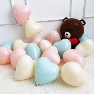 家柏饰(CORATED)双层马卡龙心形气球装饰浪漫爱心求婚告白婚礼婚房布置生日粉色