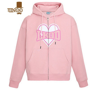 YANXULKSTORE 爱心拉链卫衣男加绒潮牌宽松连帽开衫情侣款外套