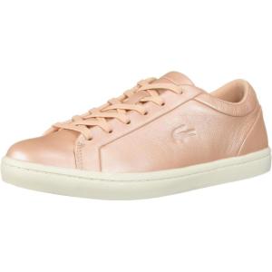 Lacoste女士低帮休闲鞋光滑皮革低帮鞋复古橡胶ToeCap舒适OrthoLi Tonal_Natural/Off_White 42