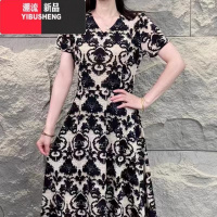 YIBUSHENG[篱落] 小酒窝新国风套装 气质印花连衣裙-103/717