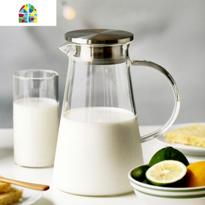 加厚2L壶杯家用冷水高温容量防爆扎壶晾凉果汁玻璃耐热白开水大瓶 FENGHOU 2.0L三角壶+2只直筒杯凉水壶