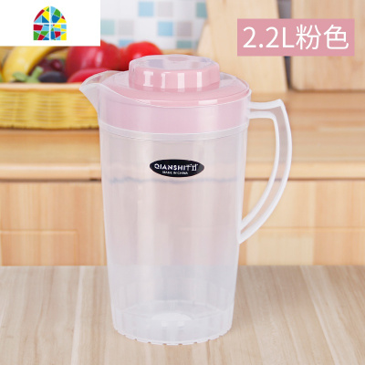 塑料冷水壶大容量耐热家用凉水壶豆浆果汁花茶壶可高温扎壶凉水杯 FENGHOU 2.2升套装-北欧绿(1壶3杯)烧水壶