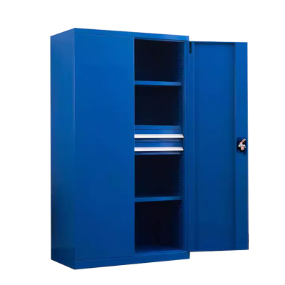 汉诺鑫威重型工具柜车间用加厚物件工具储物柜工厂铁皮柜汽修厂零件收纳柜蓝色四层二抽