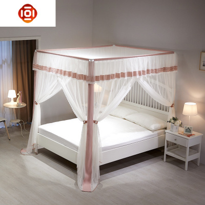 蚊帐1.8m床公主宫廷落地式1.5m家用支架三开2米双人1.2儿童纹账三维工匠