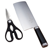 十八子作韵享刀剪两件套菜刀切片刀+剪刀 HM-002