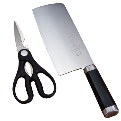 十八子作韵享刀剪两件套菜刀切片刀+剪刀 HM-002