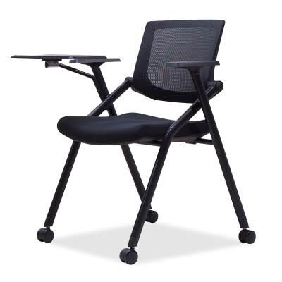全简办公椅培训椅带写字板滑轮简易折叠会议椅培训课桌椅一体