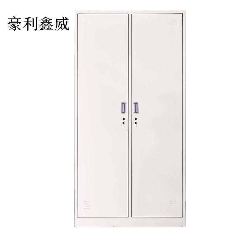 豪利鑫威加厚二门钢制更衣柜员工柜铁皮职工储物柜带锁存包柜鞋柜