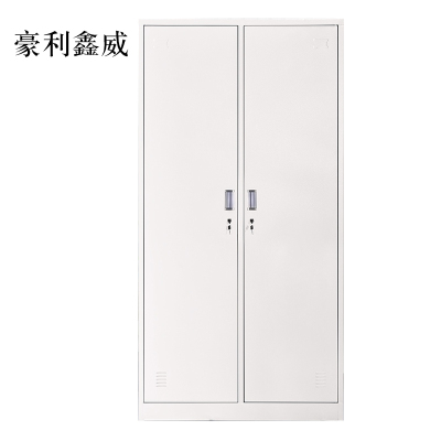 豪利鑫威加厚二门钢制更衣柜员工柜铁皮职工储物柜带锁存包柜鞋柜
