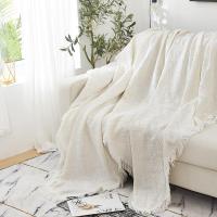 家柏饰(CORATED)北欧沙发布全盖色沙发巾毯子单人沙发套沙发垫盖布罩 米白T格 180*300cm