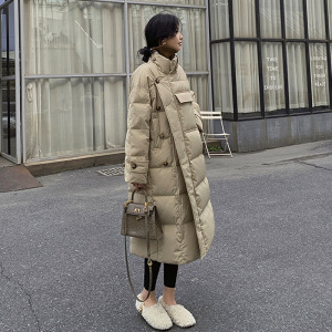 2025年女冬季韩版新款时尚羽绒棉服中长款宽松设计感加厚棉衣棉袄