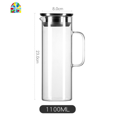 凉水壶可高温玻璃家用大容量凉白开茶壶套装冷水壶果汁壶 FENGHOU 大肚壶2000ML送2只水杯200ML