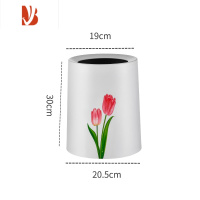 三维工匠垃圾桶郁金香ins风客厅家用轻奢宿舍创意卧室厨房卫生间简约纸筒