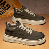 秋季上新百搭时尚休闲拼色网面透气舒适运动低帮系带轻便男士板鞋