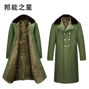 邦能之星棉大衣军绿色长款保暖内里加绒加厚救灾防寒服老式棉大衣劳保棉服N59272 N59272 均码