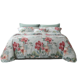富安娜 纯棉四件套-诺微花妍 被套203*229cm 床单230*250cm 枕套74*48cm*2