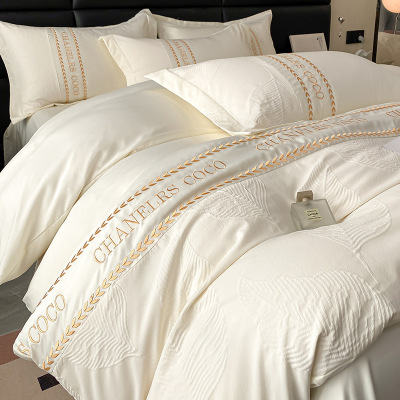 夏天冰丝四件套丝滑被套轻奢高级床单笠夏季床上三件套非天丝