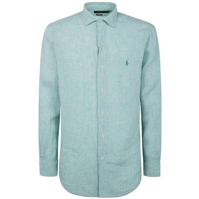 polo ralph lauren长袖衬衫纯亚麻透气舒适休闲男装