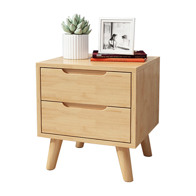 中豫鑫泽 ZYXZ4030702实木床头柜简约床边柜子收纳柜储物柜 斜脚双抽款