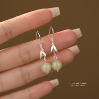 新中式和田玉耳坠女s925纯银时尚复古风长款流苏耳钩国潮耳钉耳饰送女朋友老婆情人节七夕生日礼物