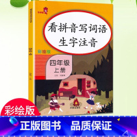 4上-看拼音写词语 小学通用 [正版]乐学熊小学生看拼音写词语生字注音一二三四五六年级上下册语文专项训练彩绘版同步训练题