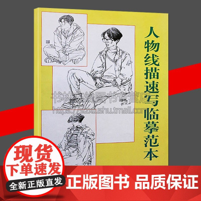 人物线描速写临摹范本 韩玮 人物速写解析艺考线描速写教程线描人物速写放大临摹范本 山东美术出版社