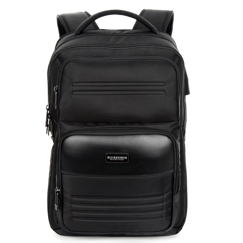 SUISSEWIN瑞士新款时尚商务休闲多功能气派潮男双肩包SN22806