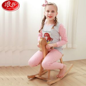 浪莎初中生保暖内衣男纯棉全棉中大童冬棉毛衫青少年秋衣秋裤套装 女款-小公举 140cm建议体重50-70斤