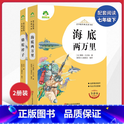 [国一下]海底两万里+骆驼祥子 [正版]朝花夕拾西游记国一初中小学生课外阅读书籍世界名着爱的教育鲁滨逊漂流记三四五六年级
