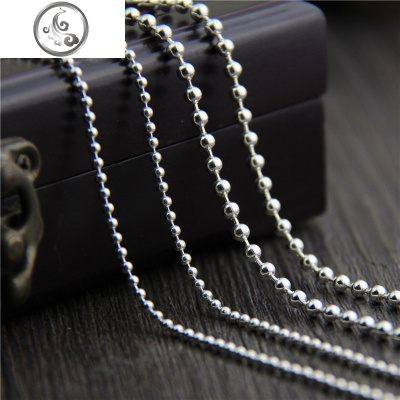 银琪银饰品 S925纯银圆珠项链2-3MM 毛衣链男女配链 长款裸链 JiMi