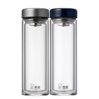 希诺双层玻璃杯290ml隔热透明便携杯XN-6532(颜色随机)