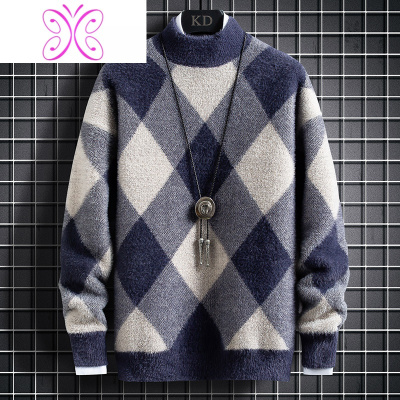 YUANSU男士半高领毛衣韩版潮流个性秋冬季2020年新款潮牌保暖针织打底衫毛衣