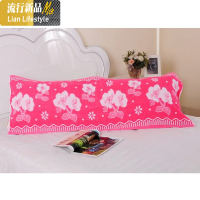 结婚喜字棉加长双人枕巾枕头巾毛巾枕巾1.2米1.3米1.4米1.5枕巾 三维工匠