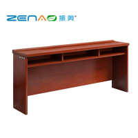 振奥 胡桃木色条桌木制贴木皮会议桌培训桌长条桌直角桌三人1.8米(含两张椅子)/台