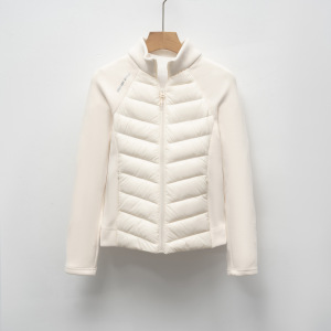 羽绒服新国标90绒轻薄立领女瑜伽拼接纯色修身百搭运动风