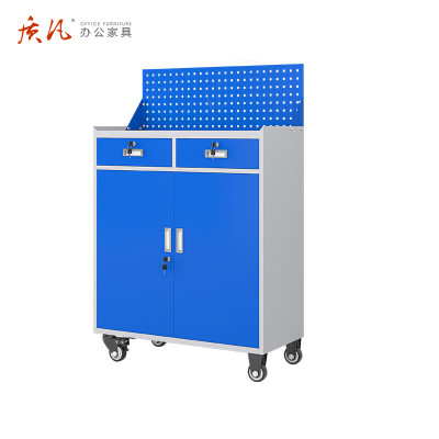 苏宁 质凡 工厂车间工具柜二斗工具矮柜灰蓝色/ZF-GJG004/900*400*1370mm