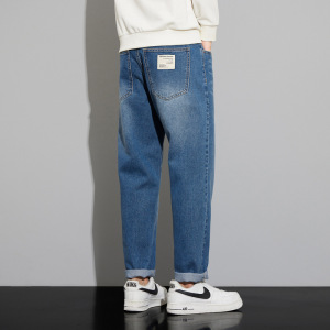 广州新塘牛仔裤男士百搭显瘦休闲宽松锥形男款哈伦裤秋冬新款