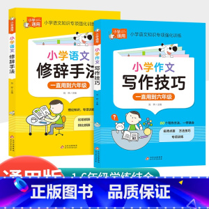 [共2本小学通用]修辞手法+写作技巧 小学通用 [正版]孟建平小学语文高要求阅读低段中段高段记事写人散文名著说明文写景童