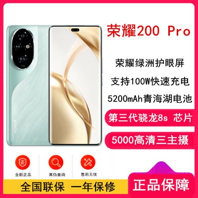 荣耀200 Pro 天海青 16GB+512GB 骁龙8s 5G芯 5000万影像 100W充电 5200mAh青海湖电池 5G手机