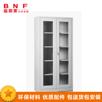 富和美(BNF)通玻文件柜铁皮柜大器械柜档案柜办公资料柜铁柜子员工柜玻璃门带锁办公柜储物柜850L*390W*1800H