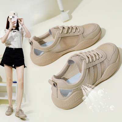 ins小白鞋学生韩版女潮2026夏季新款厚底增高透气休闲鞋街拍