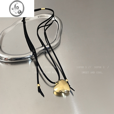 JiMi韩素希同款项链女ins甜酷辣妹爱心系带颈圈韩国时尚choker锁骨链